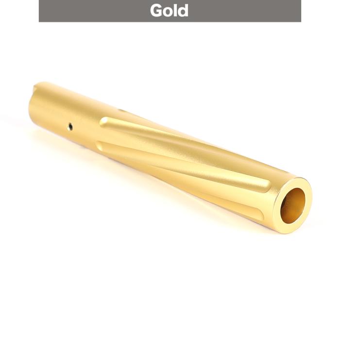 Nine Ball Aluminum Fluted Straight Barrel for Tokyo Marui Hi-CAPA 5.1 Series GBB Pistols (Gold/Gun Metallic)