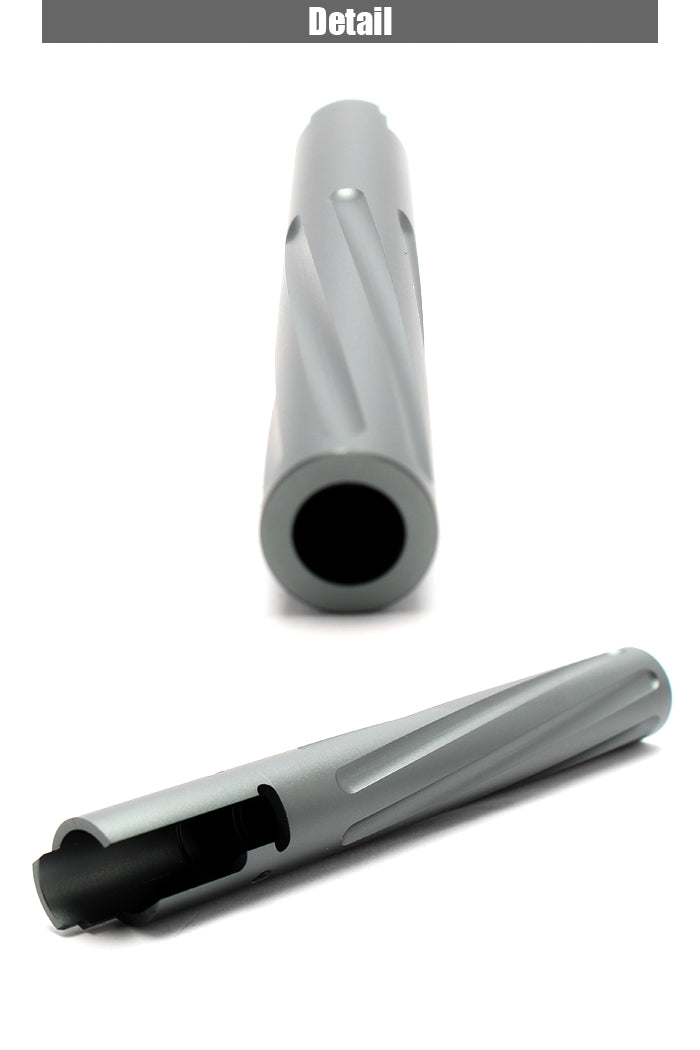 Nine Ball Aluminum Fluted Straight Barrel for Tokyo Marui Hi-CAPA 5.1 Series GBB Pistols (Gold/Gun Metallic)