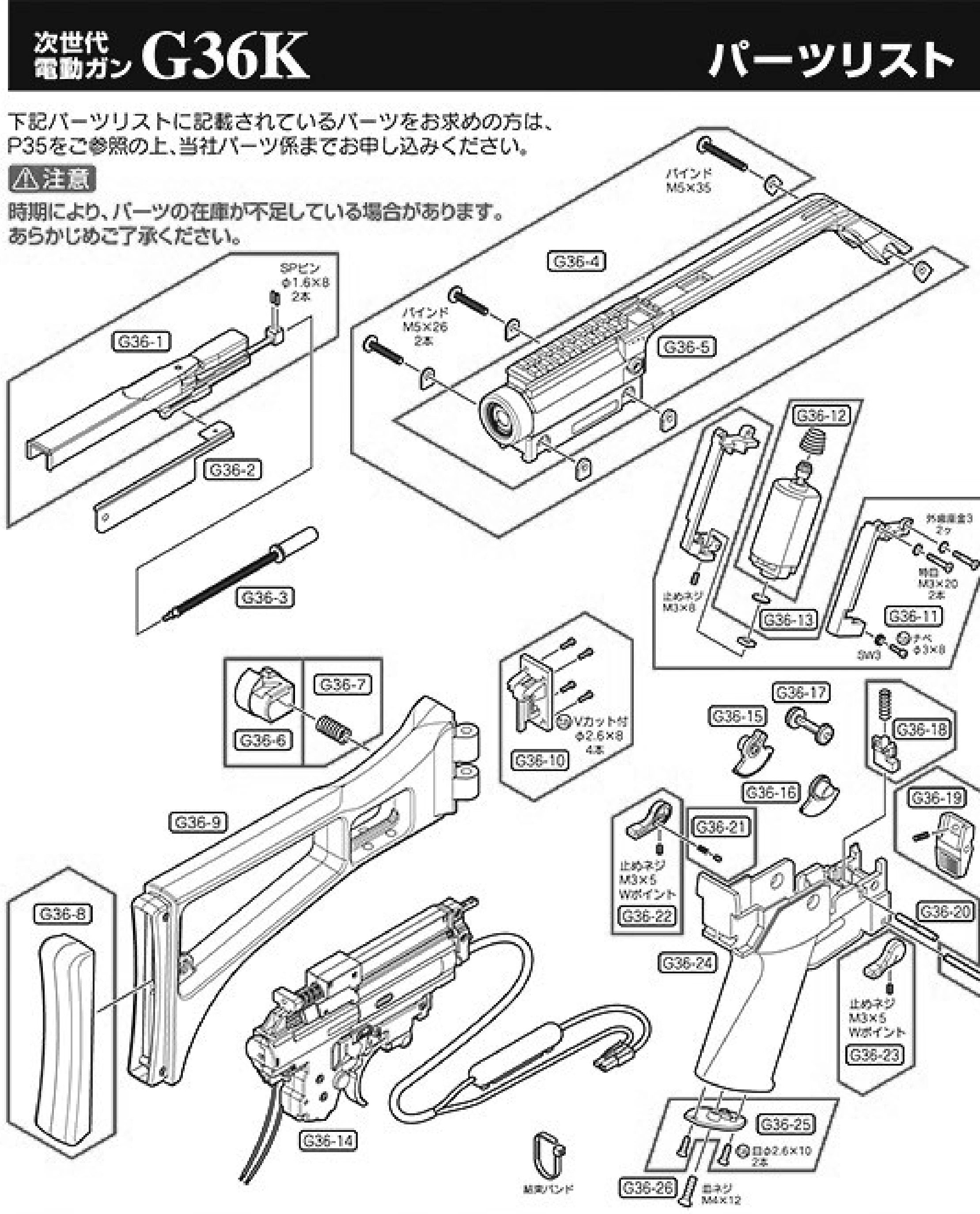 Tokyo Marui G36C Custom NGRS Original Parts