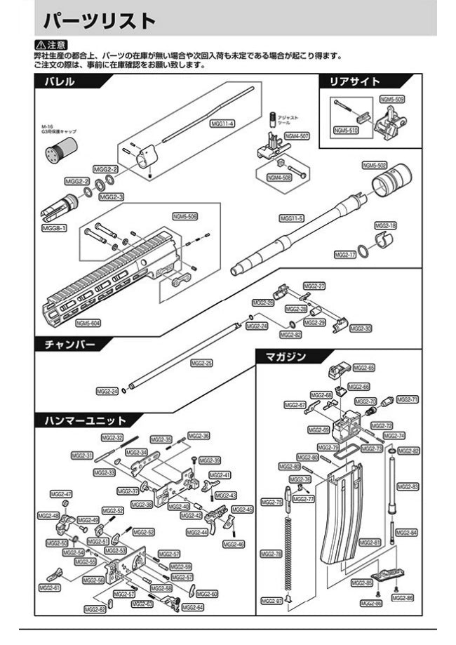 Tokyo Marui URG-I 11.5-inch SOPMOD Block 3 Original Parts