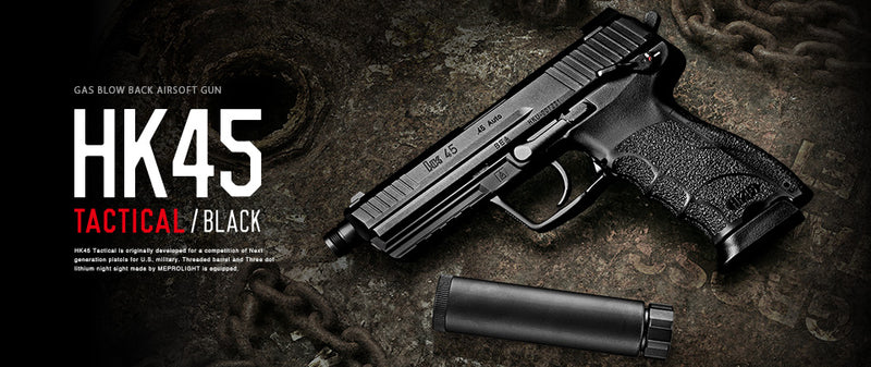 TOKYO MARUI HK45 Tactical Gas Blowback Pistol (BK)