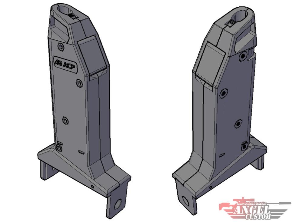 Angel Custom Magazine Adapter for Firestorm / Thunderstorm Airsoft AEG Drum Magazines (Model: Krytac KRISS Vector / Black)