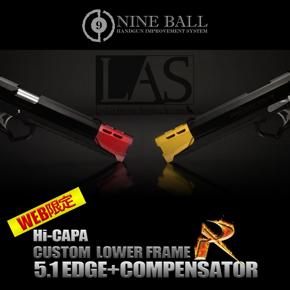 Hi-CAPA CUSTOM LOWER FRAME R EDGE 5.1 & COMPENSATOR (CRIMSON/GOLD)